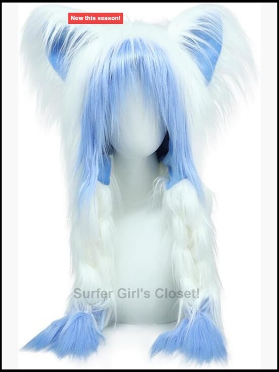Faux Fur Plush Cat Hat with Ear Flaps Winter Warm Earmuffs Cosplay Accessory